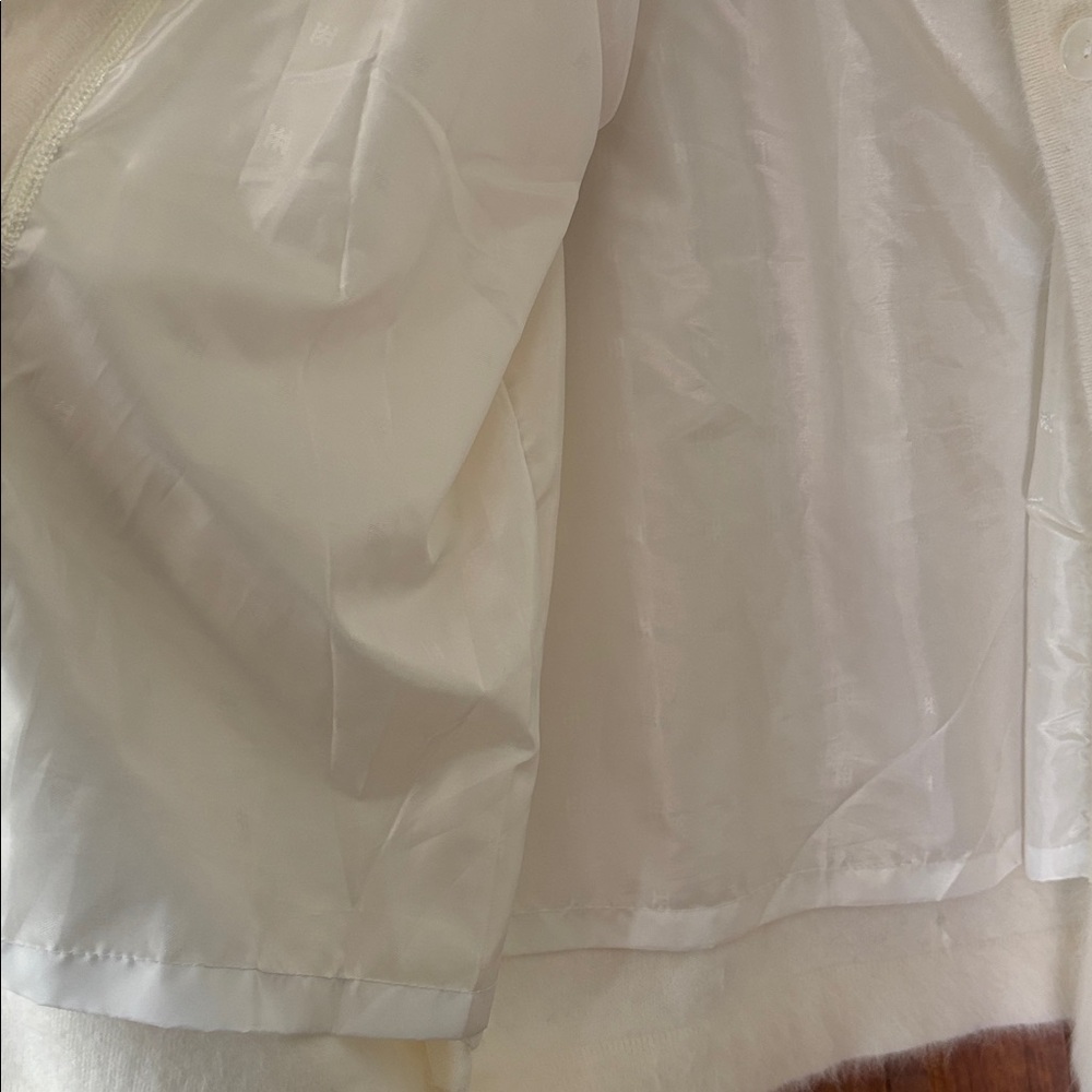 Ivory Embroidered Angora Cardigan OS - Picture 6 of 9